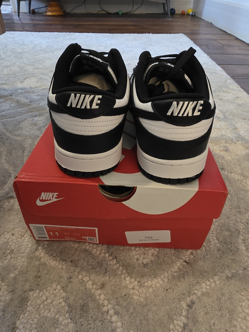 Nike Dunk Low Retro Panda Black White Men’s Size 11 New w/ Box - Picture 5 of 6